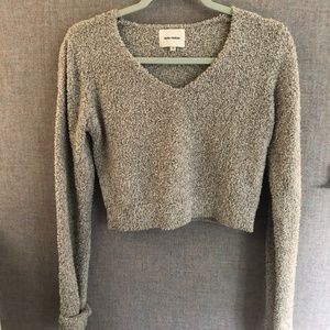 Skylar + Madison cropped grey sweater - size s